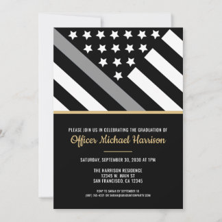 Corrections Officer Flag Graduation Party Invitation