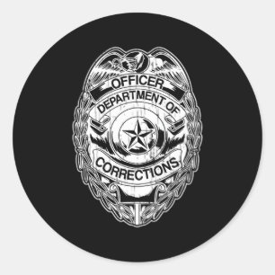 Corrections Officer Flag Thin Grey Silver Line 2-S Classic Round Sticker