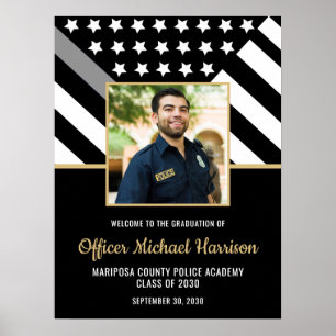 Corrections Officer Graduation Party Photo Welcome Poster