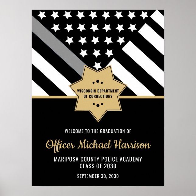 Corrections Officer Graduation Party Welcome Poster (Front)