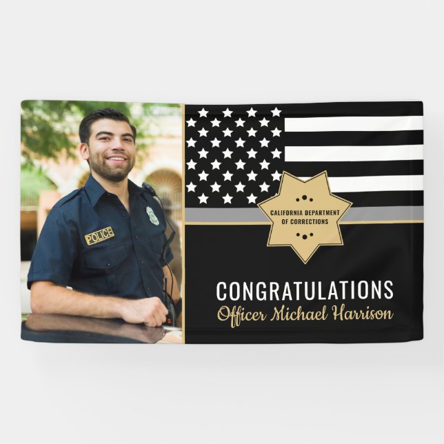 Corrections Officer Police Graduation Photo Banner (Horizontal)