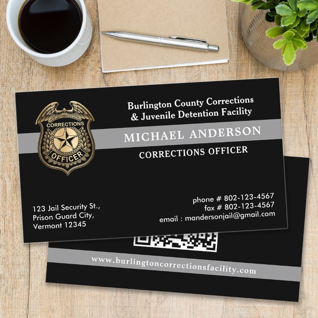 Corrections Officer Prison Law Enforcement QR Code Business Card (Creator Uploaded)