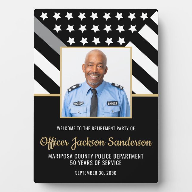 Corrections Officer Retirement Party Photo Welcome Plaque (Front)