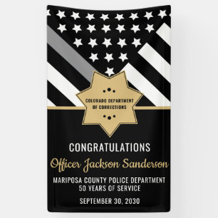 Corrections Officer Retirement Party Silver Line Banner