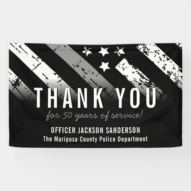 Corrections Officer Retirement Thin Silver Line Banner (Horizontal)