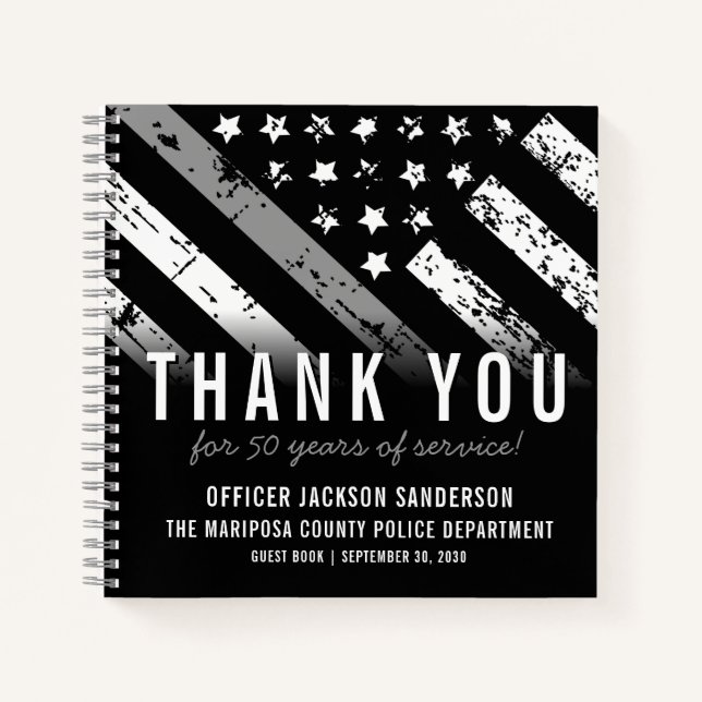 Corrections Officer Silver Line Retirement Guest Notebook (Front)