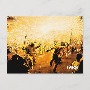 Correfocs of Gràcia quarter in Barcelona, Spain Postcard