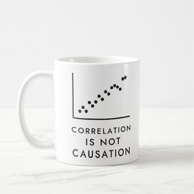 Correlation Is Not Causation Statistics Humour Coffee Mug (Left)
