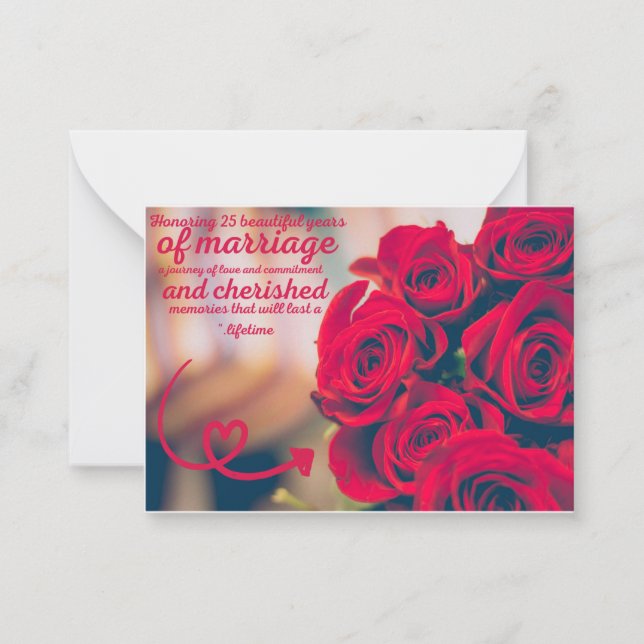 Correspondance 25e anniversaire de mariage / Carte de vœux pour n (Devant)