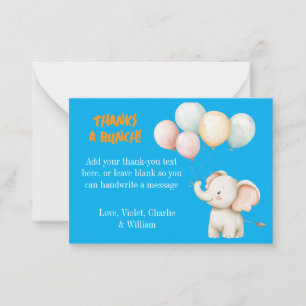 Correspondance "Animaux de fête" Carte de remerciements Anniversa