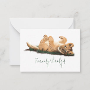 Correspondance Bébé adorable Lion Carte de remerciements Pastel F