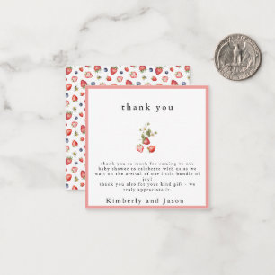 Correspondance Berry Sweet Girl Baby shower Carte de remerciement