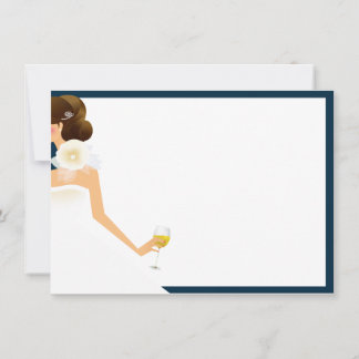 Correspondance brunette au vin de mariée sur marine carte pour no