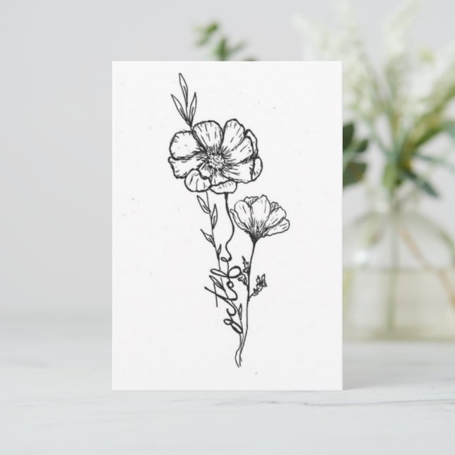 Correspondance Carte d'anniversaire de fleur de naissance d'octob (Debout devant)