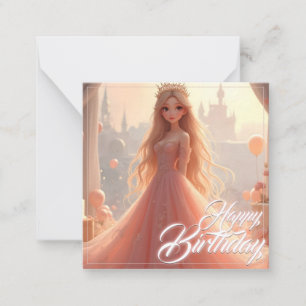 Correspondance Carte d'anniversaire de princesse en rose