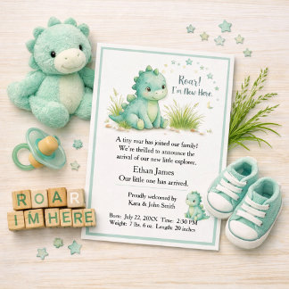 Correspondance Carte d'annonce de naissance de bébé garçon 'Rugis