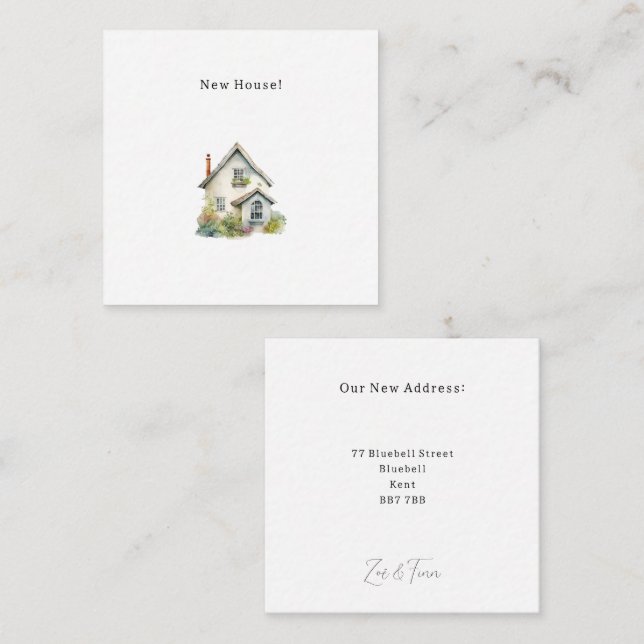 Correspondance Carte d'annonce de nouvelle maison personnalisée. (Devant / Derrière)
