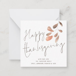 Correspondance Carte de Bon thanksgiving MINI Watercolor Foliing