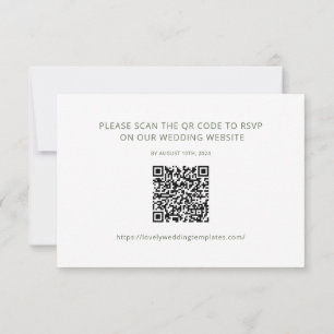 Correspondance Carte de code RSVP QR minimaliste Sage Green Weddi