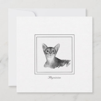 Correspondance Carte de dessin noir et blanc Abyssinian Cat