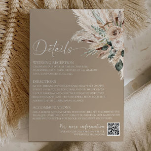 Correspondance Carte de détails de mariage rustique tan bohème