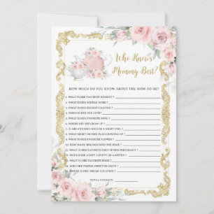 Correspondance Carte de jeu Blush Floral Tea Party Who Knows Momm