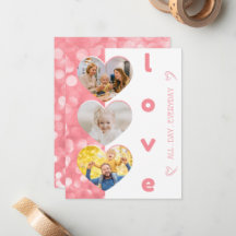 Carte de jour de famille Valentines en forme de co