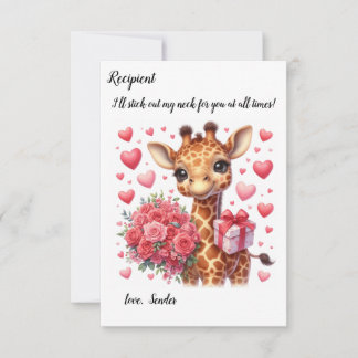 Correspondance Carte de la Saint-Valentin de la girafe de Cute