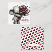 Carte de la Saint-Valentin éléphant adorable