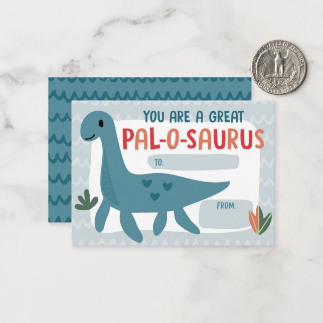 Correspondance Carte de la Saint-Valentin pour la classe de dinos (Devant/Arrière en situation)