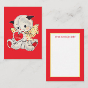 Correspondance carte de la Saint-Valentin rétro vintage chat ajou
