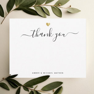 Correspondance Carte de Merci de script Gold Heart moderne
