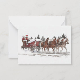 Correspondance Carte de Noël père Noël Country Sleigh Ride