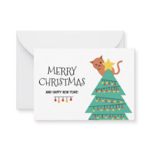 Carte de Noël personnalisée Chat Félicitations de 