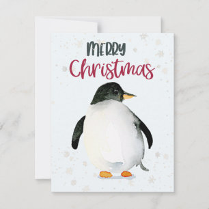 Correspondance Carte de Noël Pingouin Watercolor