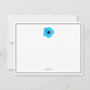 Correspondance Carte de note à l'aquarelle bleue