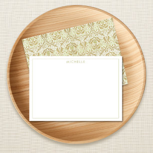 Correspondance Carte de note à motif floral or élégant