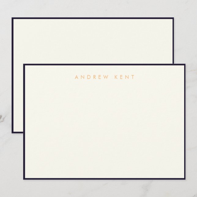 Correspondance Carte de note à plat à la frontière 5"x7" (Devant / Derrière)