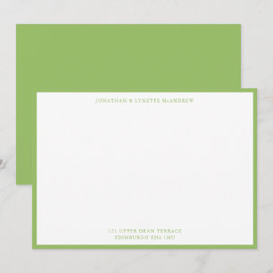 Correspondance Carte de note à plat de bordure classique en vert 