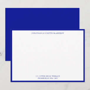 Correspondance Carte de note à plat de l'amiral bleu classique