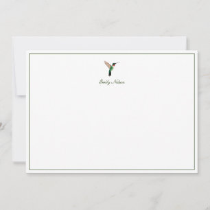 Correspondance Carte de note de colibri à gorge rubis personnalis