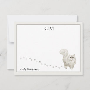 Correspondance Carte de note de la bordure en gris chat perse