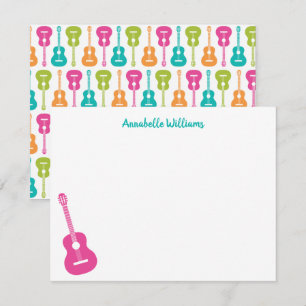 Correspondance Carte de note de musique de guitare colorée