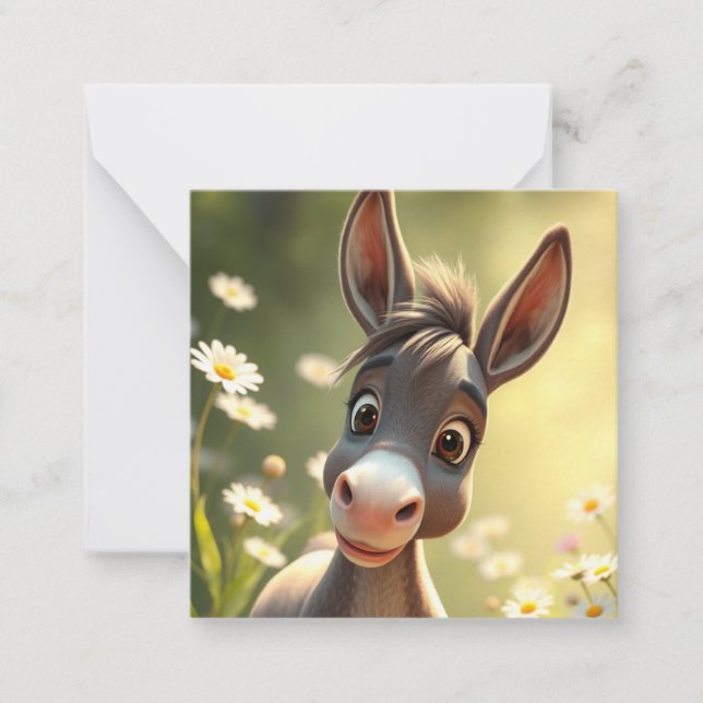 Correspondance Carte de note Donkey Cute (Devant)