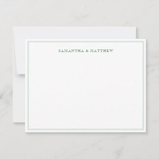 Correspondance Carte de note double bordure verte