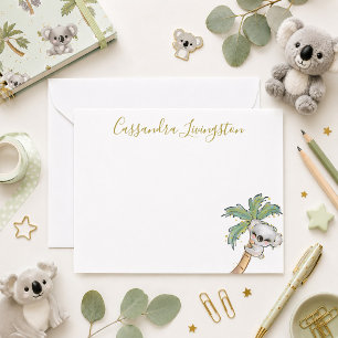 Correspondance Carte de note d'ours koala mignon