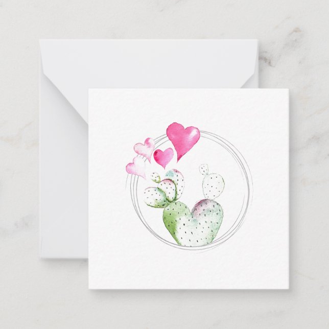 Correspondance Carte de note du Plante Cactus Coeur mignon (Devant)