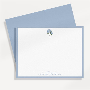 Correspondance Carte de note Hortensia Bleue