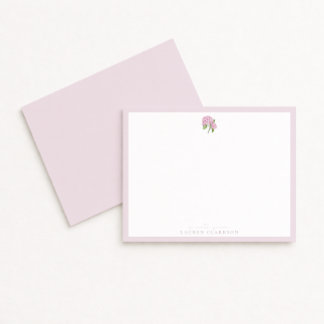Correspondance Carte de note Hydrangea rose