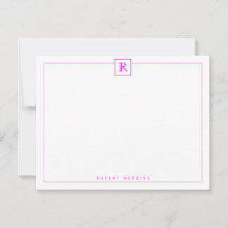 Correspondance Carte de note Magenta de la frontière carré